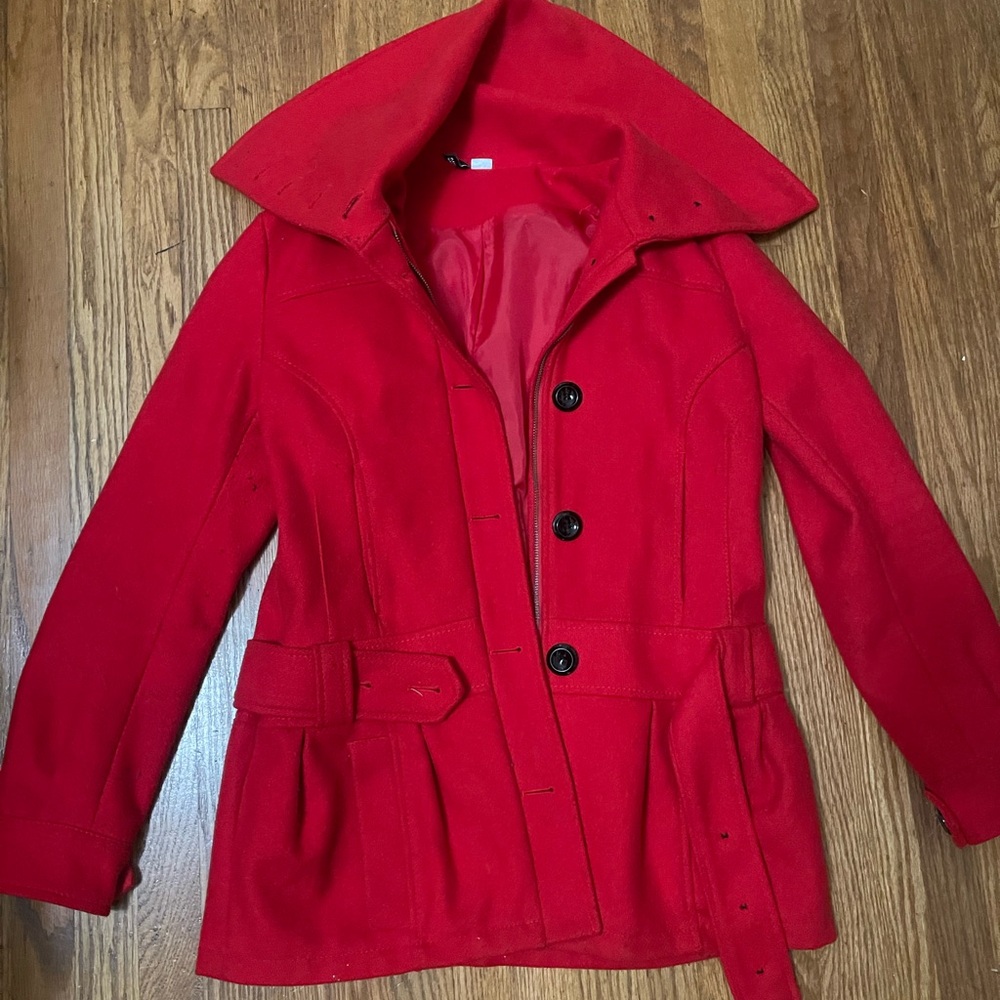 Divided Red Peacoat